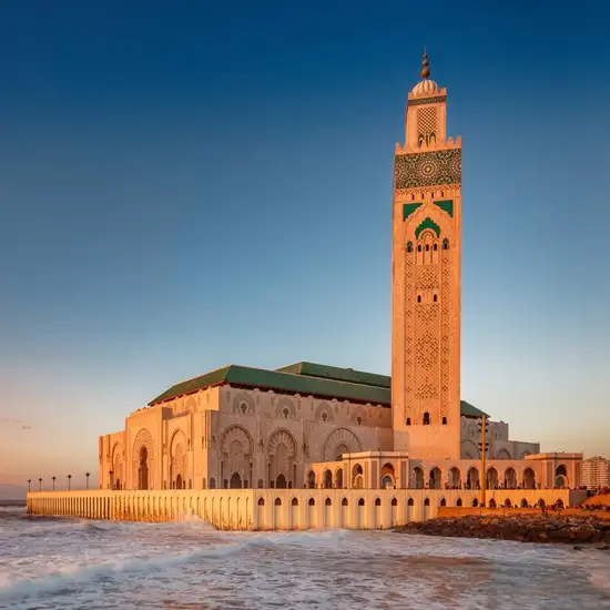 Image related to Casablanca - a mosque at sunset