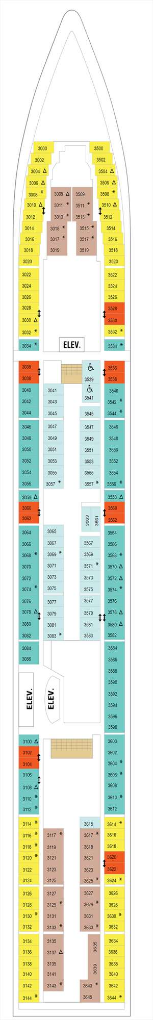 Deck plan for Brilliance of the Seas