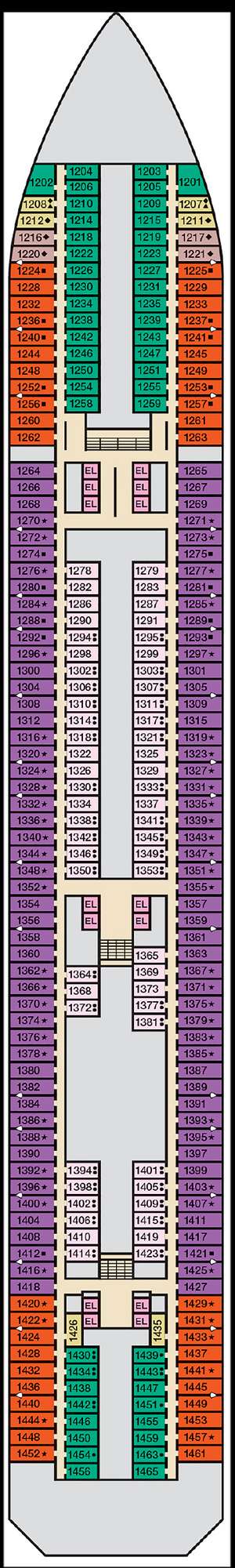 Deck plan for Carnival Valor