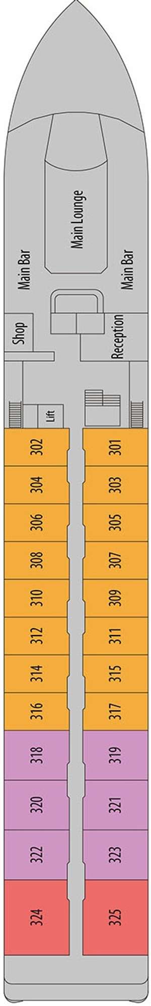 Deck plan for MS Douro Splendour