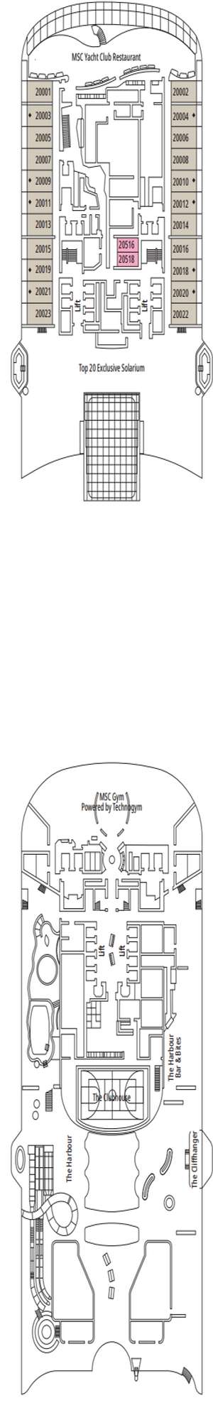 Deck plan for MSC World Atlantic