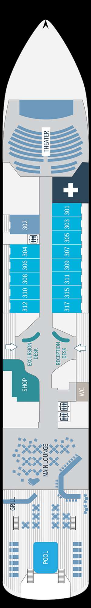 Deck plan for Le Bougainville