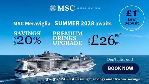 MSC Meraviglia summer 28 launch IG promotional banner