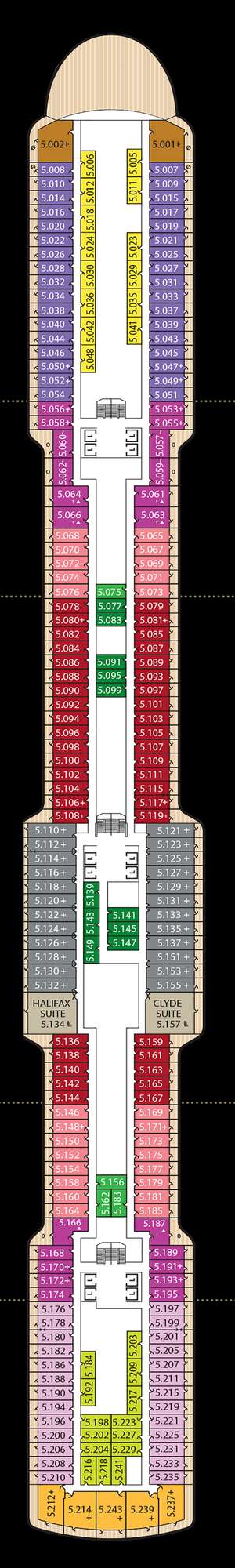 Deck plan for Queen Anne