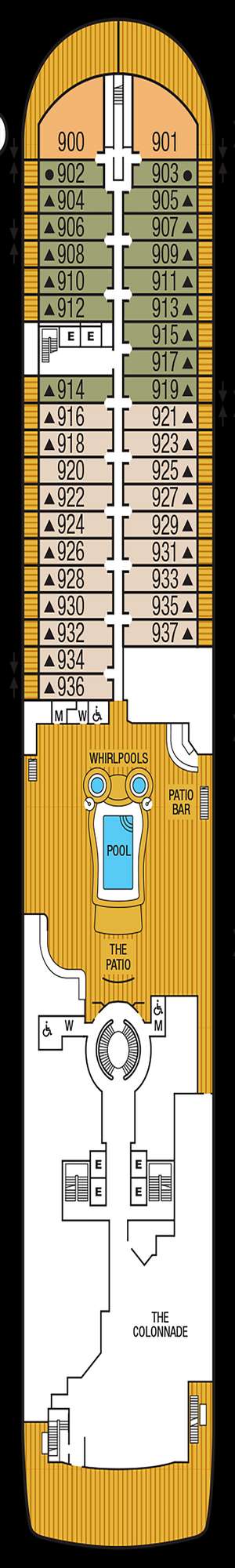 Deck plan for Seabourn Encore