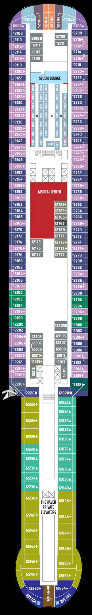 Deck plan for Norwegian Aqua