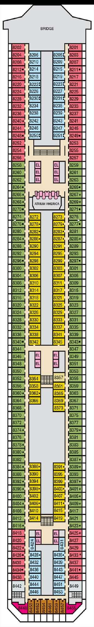 Deck plan for Carnival Valor