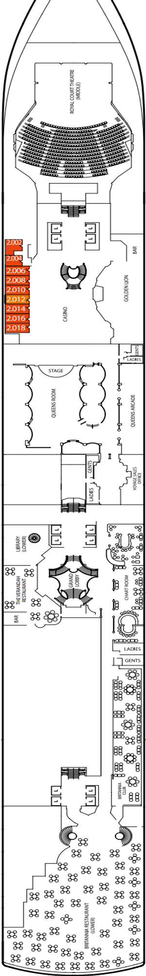 Deck plan for Queen Victoria