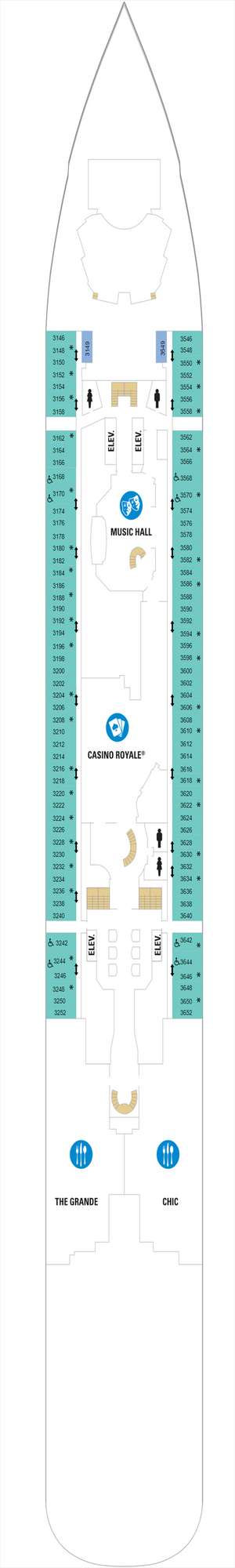 Deck plan for Ovation of the Seas