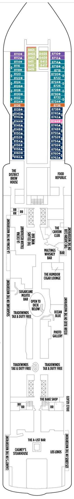 Deck plan for Norwegian Bliss