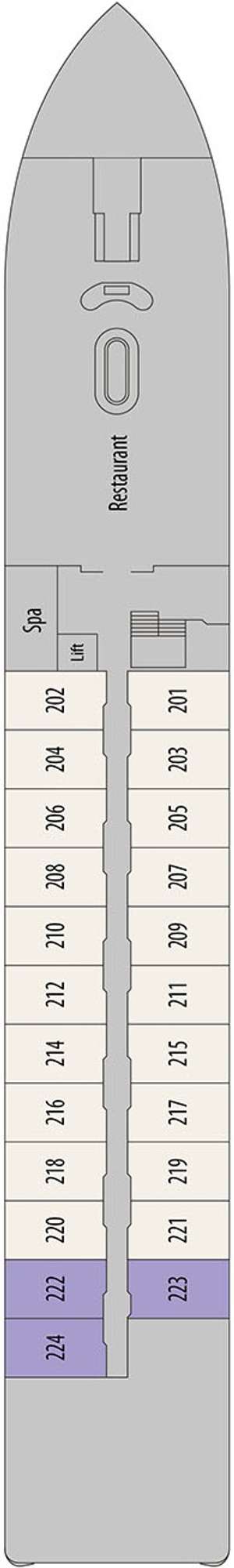 Deck plan for MS Douro Splendour
