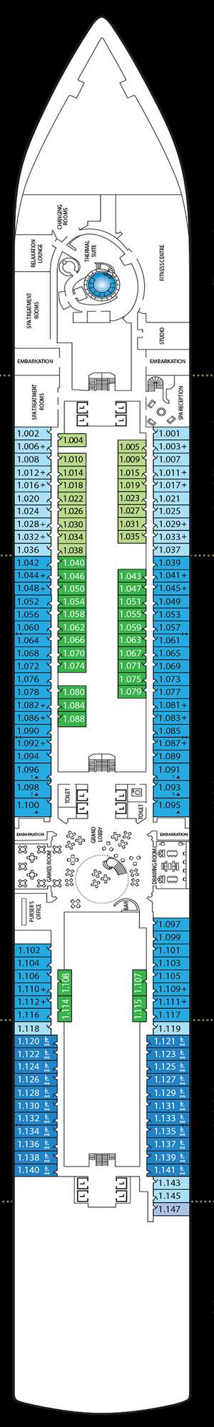 Deck plan for Queen Anne