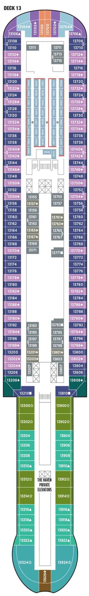 Deck plan for Norwegian Viva