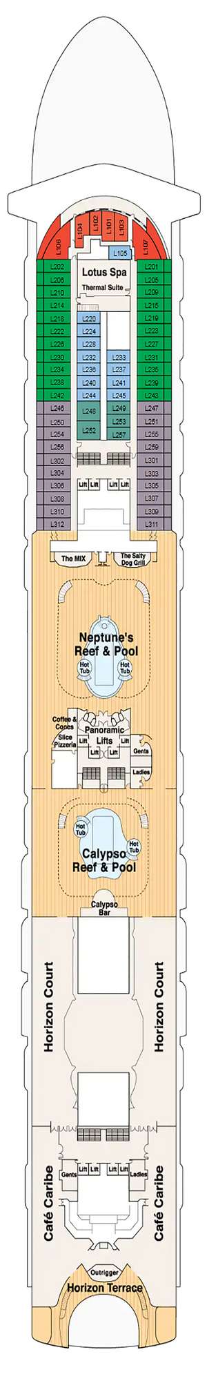 Deck plan for Ruby Princess