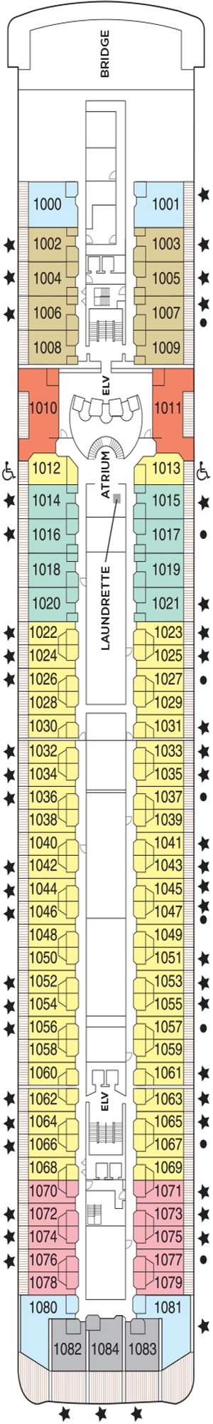 Deck plan for Regent Seven Seas Mariner