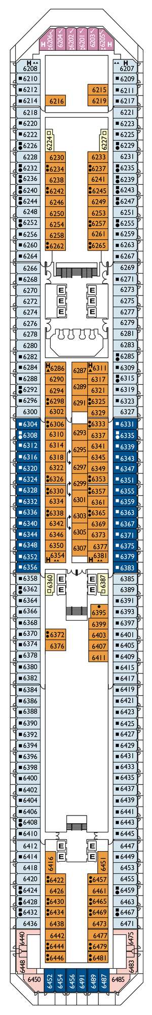 Deck plan for Costa Pacifica