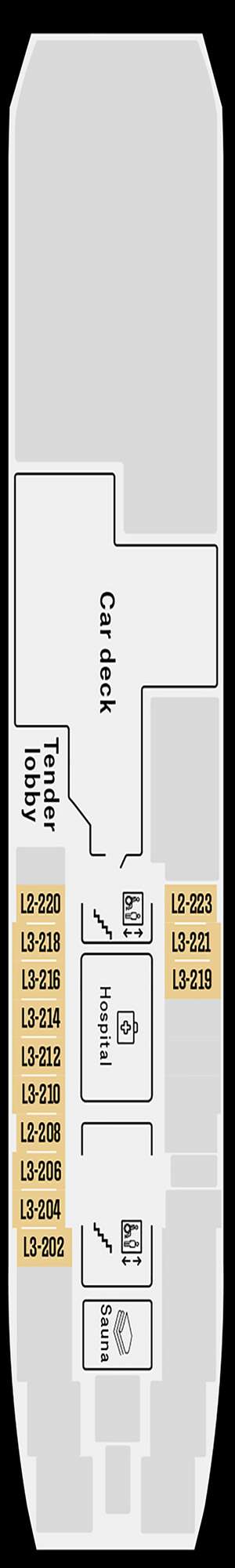 Deck plan for MS Polarlys