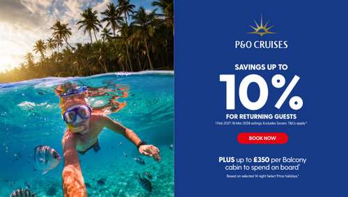 P&O past passenger offer - IGLU promotional banner