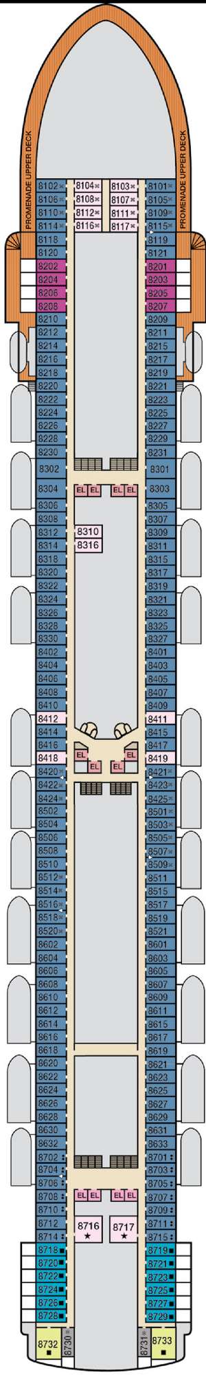 Deck plan for Carnival Adventure