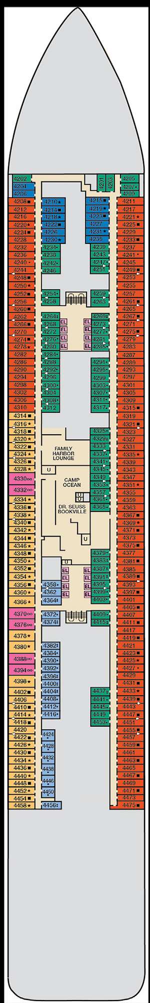 Deck plan for Carnival Celebration