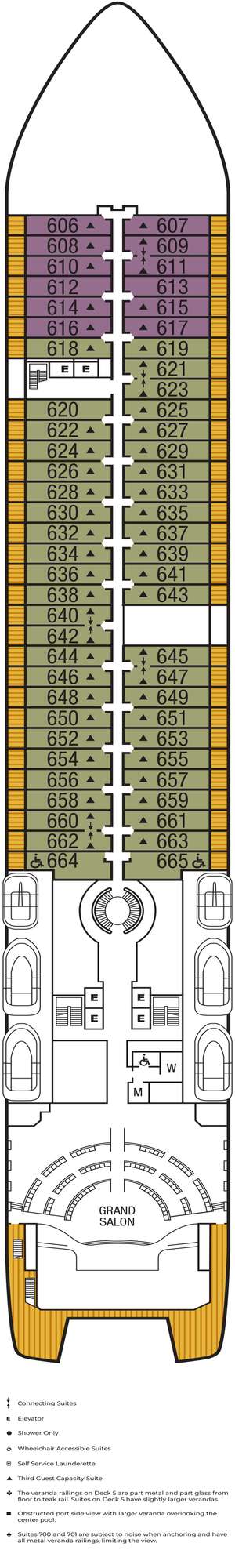 Deck plan for Seabourn Ovation