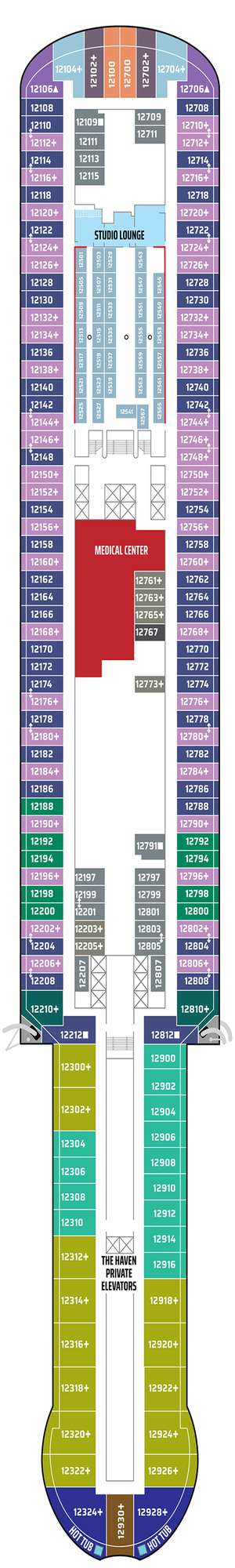 Deck plan for Norwegian Viva