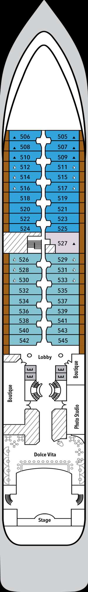 Deck plan for Silver Cloud
