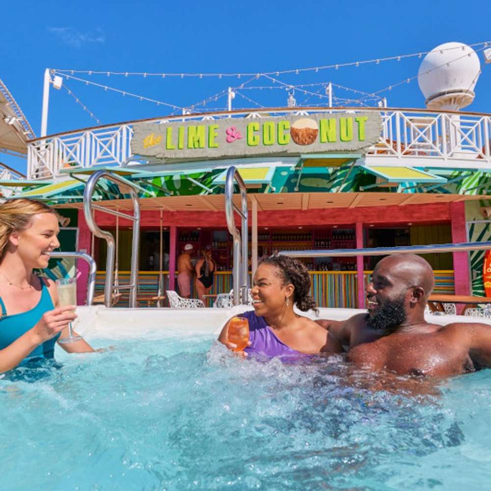 people relaxing in the pool