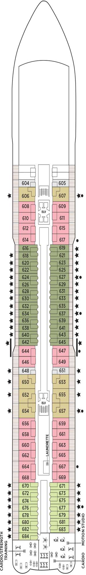 Deck plan for Regent Seven Seas Explorer