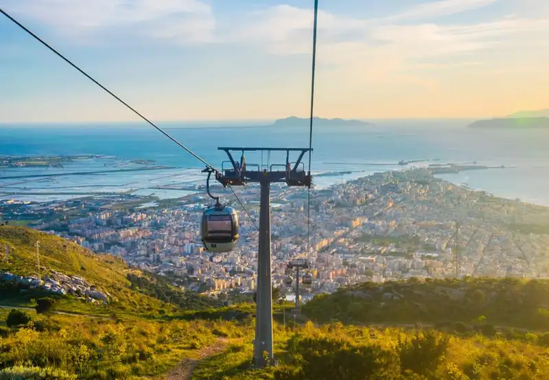 Erice Cable Car Trapani Sicily Italy