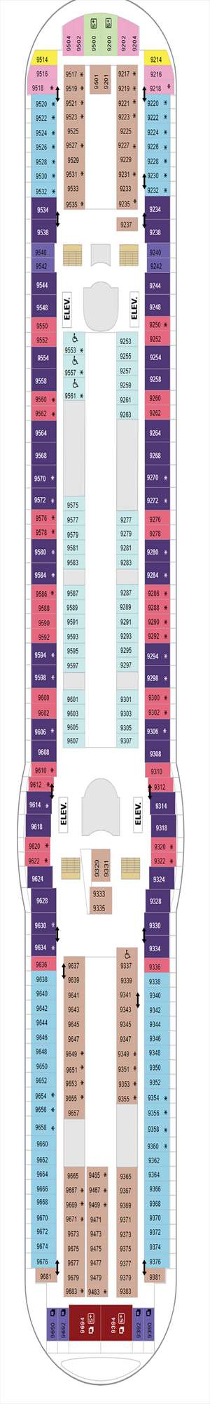 Deck plan for Mariner of the Seas