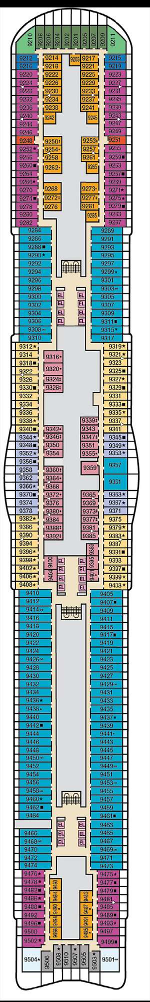 Deck plan for Carnival Mardi Gras