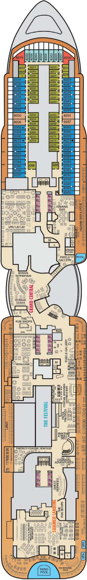 Deck plan for Carnival Festivale