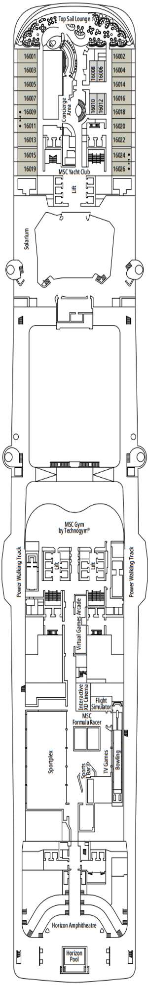 Deck plan for MSC Meraviglia