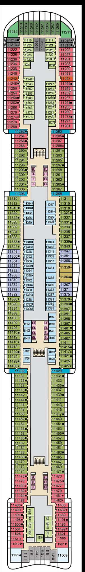 Deck plan for Carnival Jubilee