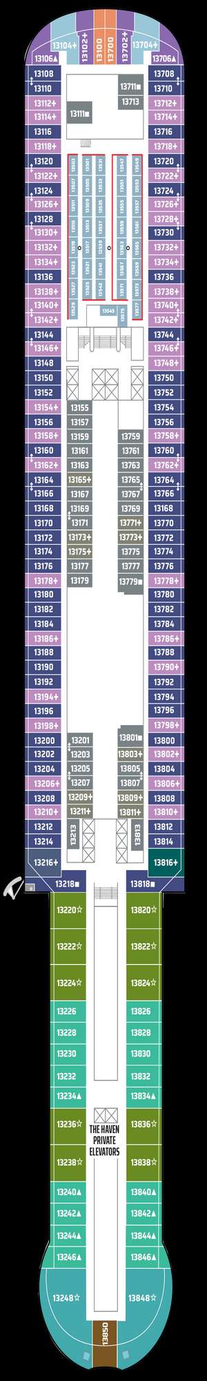 Deck plan for Norwegian Aqua