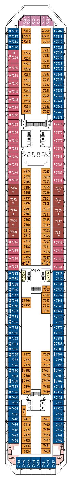 Deck plan for Costa Pacifica