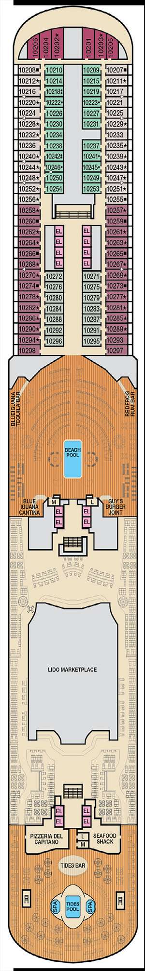 Deck plan for Carnival Vista