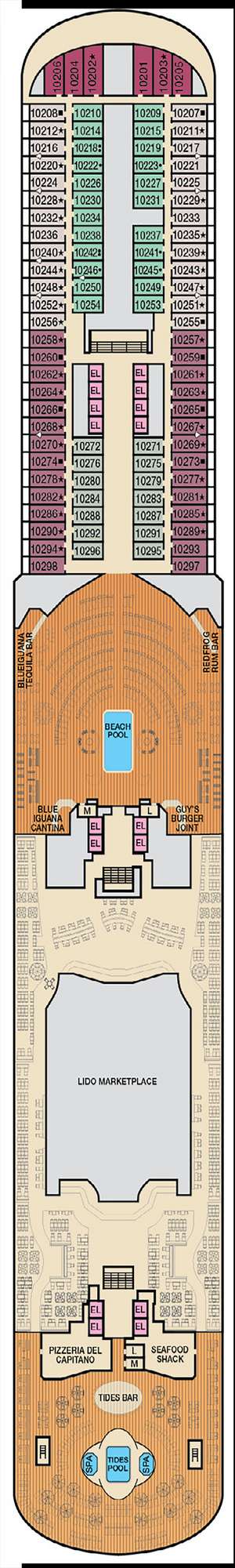 Deck plan for Carnival Vista