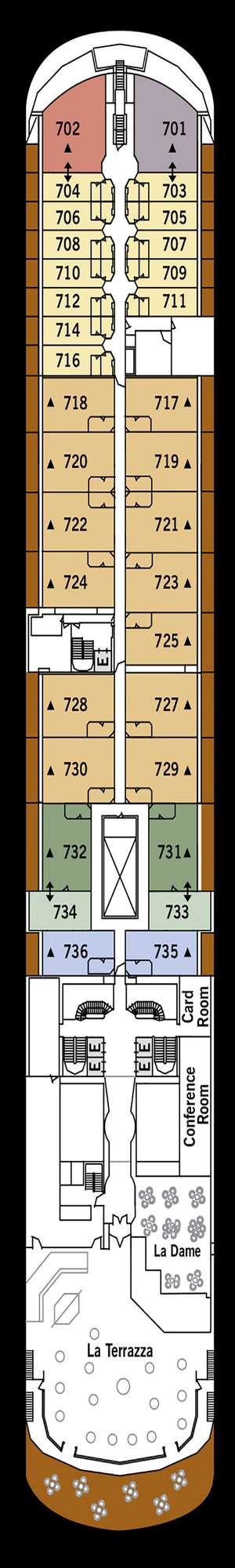 Deck plan for Silver Shadow