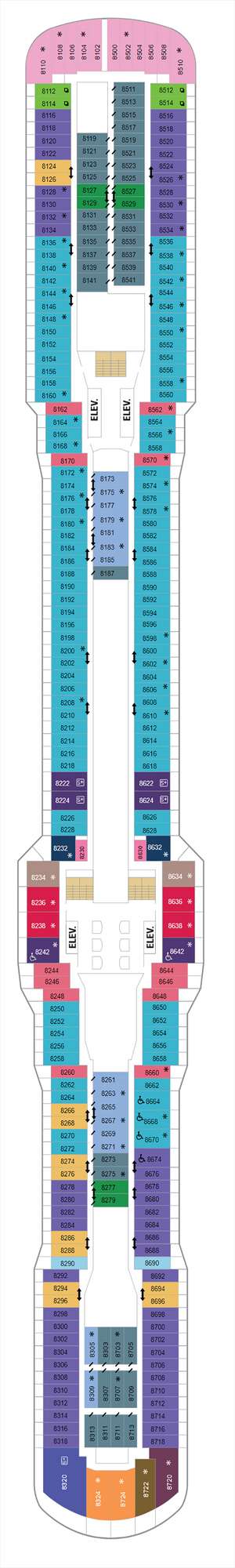 Deck plan for Ovation of the Seas