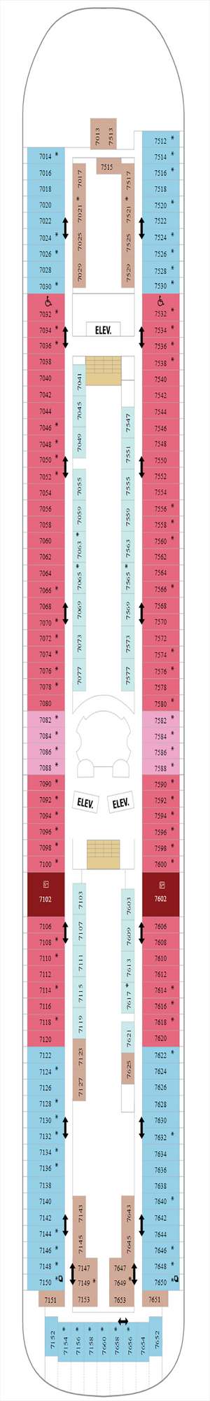 Deck plan for Vision of the Seas