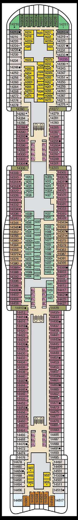 Deck plan for Carnival Mardi Gras