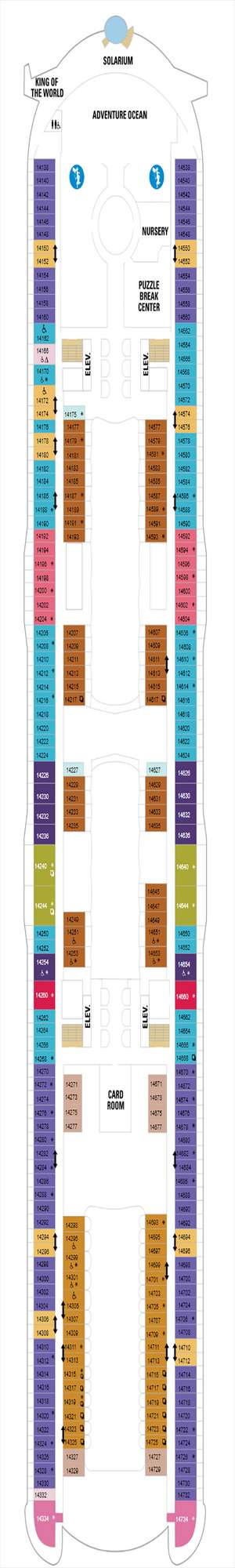 Deck plan for Symphony of the Seas