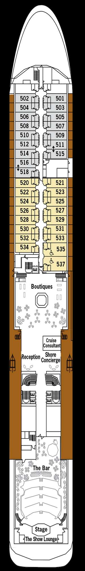 Deck plan for Silver Shadow