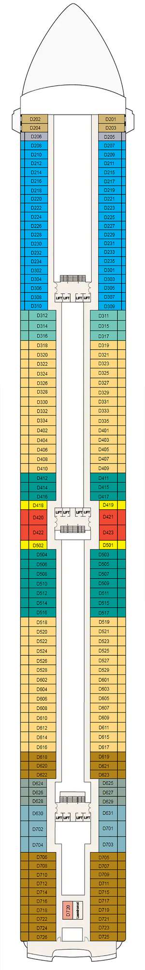 Deck plan for Coral Princess