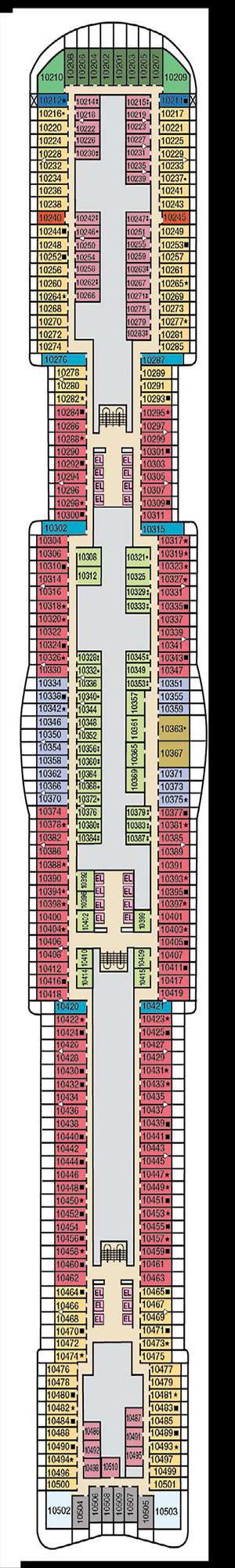 Deck plan for Carnival Celebration