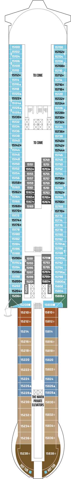 Deck plan for Norwegian Bella