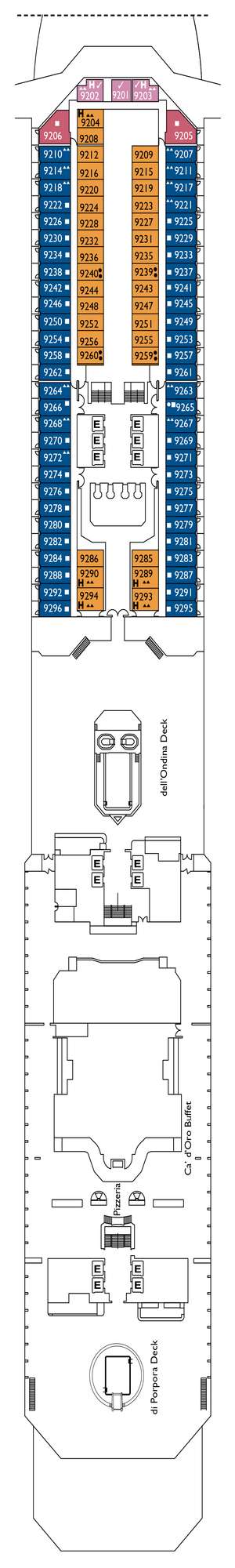 Deck plan for Costa Favolosa