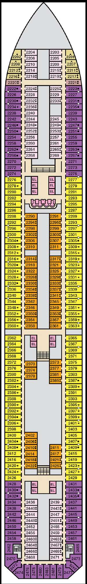 Deck plan for Carnival Valor